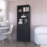 ZUN Sutton 2-Door Bookcase, Storage with Multi-Level Shelves and Double Door Design B128P176163