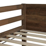 Twin over Twin Floor Bunk Bed Panelled Headboard and Footboard, Solid Rubber Wood Foundation W504P263818