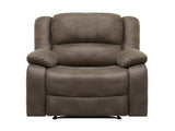 Modern Reclining Chair Brown Polished Microfiber Pillowtop Arms Solid Wood Frame 1pc Living Room B011P188423