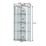 Glass Door Wall Mounted Corner Cabinet with Featuring Four-tier Storage for Bedroom, Living Room, W757130160