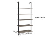 5-Layer 2all-Mounted Density Board Iron Frame Display Rack 24.02*12.01*72in Retro Gray Black Frame 93029176