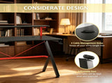 47 Inch Black Gaming Desk with Elevated Monitor Shelf Rotatable Cup Holder And Headphone Hook Racing 16299656