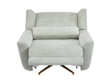 Power Recliner Chair Swivel,Boucle Upholstered 360&deg Swivel Recliner with gold 5 star base-light N771P298185L