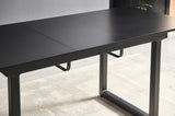 black color,Square Extendable Dining Table with metal leg,Modern Space Saving Kitchen Table for W234P181670