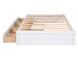 Twin Size Platform Storage Bed with 3 Drawers,White WF193634AAK