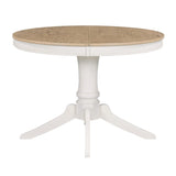 ZUN 5-Piece Retro Functional Table Set Wood Round Extendable Table and 4 Upholstered 20943038