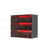 BLACK LED light shoe box three layers with glass doors W1320P184275