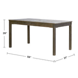 Caladesi Grey-washed Rectangular Farmhouse Wood Patio Dining Table for 6 Seaters B093121231