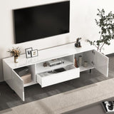 High Gloss Panel Modern TV Console, TV Stand, Entertainment Center with Storage Shelves,TV Cabinet W409P195094