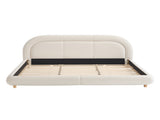 King Size,Modern Curved Upholstered Low Profile Platform Bed with Rounded Headboard W5632P452160