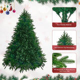 ZUN Christmas Tree, 6FT Artificial Christmas Tree with 1471 PE&PVC Mixed Branch Tips, Holiday 57472542