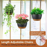 ZUN 4 Pcs Minimalist Style Hanging Planters with 9.64-inch Diameter, Drainage Holes, and Removable 03039194