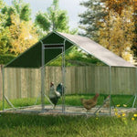 ZUN Large Metal Chicken Coop, Walk-in Chicken Run,Galvanized Wire Poultry Chicken Hen Pen Cage, Rabbits W2505P184736