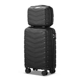 V-striped 2-piece suitcase with PP handbag PP trolley case 14in 20in PP iron trolley classic color 40750126