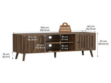 55-inch wooden TV cabinet with 2 vertical groove doors, adjustable shelves, living room W1706P465297