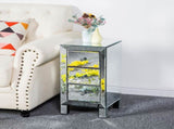 Modern and Contemporary Mirrored 3-Drawers Nightstand Bedside Table 34787396