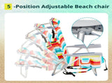 63*65*82cm Short Oxford Cloth Silver White Aluminum Tube Bearing 100kg Beach Chair Rainbow Stripes 99378183