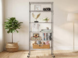 6-layer display rack with adjustable layer spacing, freely combinable and detachable, featuring a 79314671
