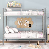 Full Over Full Metal Bunk Bed, Sliver MF310408AAN