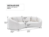 93.31" Minimalist Curved Sofa, 3 Seater, Chenille Fabric Upholstered Sofa, Tight Curved Back W2664P179335