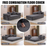 Floor,Compression Sofa,Convertible Floor Sofa Bed-with Pillow Back Support Armrest,Comfy Futon 49204026