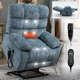 ZUN Lift Recliner Chair Heat Massage Dual Motor Infinite Position Up to 350 LBS Large Electric Power W1803P151609