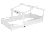 Twin Size Floor Bed with Guardrails and Roof, Kids House Floor Bed with a Small Built-in Tray and W1580P396330