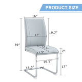 Luxury Simple Arch Chair - Set of 2 Light Gray PU Material High Resilience Dining Chair with Arched W1151P154870