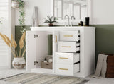 30'' Bathroom Vanity with Ceramic Sink Combo, Solid Wood Frame Bathroom Storage Cabinet, N710P191947K