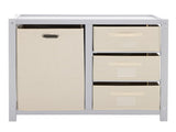 Gray painted pine wood frame children's bed with removable top, 87*53*87.5cm, includes 3 fabric 29031768