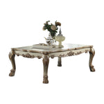 ZUN Gold Patina and Bone Coffee Table with Claw Leg B062P209070