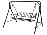 176*128*180cm Flat Top 250kg Garden Iron Swing Frame Black 76269217