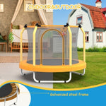 ZUN 55-inch Trampoline for Kids Indoor & Outdoor Small Toddler Trampoline with Basketball Hoop W1163P248687