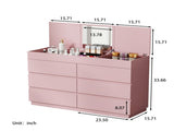 Pink embossed ZSH012 P2 12MM particleboard melamine veneer, 120*40*85.5cm, six-drawer cabinet 14027580