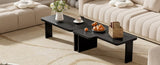 U-Can Modern Minimalist Coffee Table Set, Rectangle Coffee Table with Splicing Design, N724P232174B