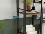 8-Tier Over The Toilet Storage with Side Rack, Over Toilet Storage Rack with Adjustable Shelf & 30930589