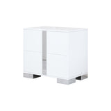 Elegant Nightstand with Metal Handle, Mirrored Bedside Table with 2 Drawers for Bedroom, Living 62606640