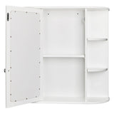 3-tier Single Door Mirror Indoor Bathroom Wall Mounted Cabinet Shelf White 48311781