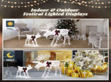 2pcs 4ft 30V 3.6W Moose Family 200LED Leather String Light Garden Moose Decoration White 86536060