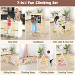 ZUN Wooden Children Climbing Toy Connected Table and Chair Set 00869226