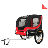Large Folding Bike Trailer Dogs 120LB Capacity All-Terrain Pet Carrier, Durable Steel Frame W1364P268358