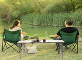 4ft Camping Folding Table, Aluminum Portable Picnic Table with Adjustable Height, 3 Fold Lightweight 45779058