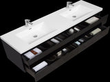 72" Floating Bathroom Vanity with Sink, Modern Wall-Mounted Bathroom Storage Vanity Cabinet with 2 W1573P152693