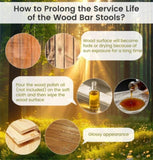 2 PCS 18-Inch Outdoor Wood Bar Stools Set 27100467