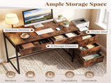 5 Drawer Computer Desk Reversible Drawers & Printer Shelf, Industrial Home Office Writing Desk 64255846