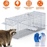 Heavy-Duty Live Animal Trap - 37x14x15 Inch Galvanized Mesh, Sensitive Pedal Trigger & Rear Release 83544288