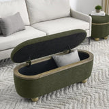 Storage Ottoman Bench, Upholstered End of Bed Ottoman Bench with and Seating, Large Blanket W487P179605