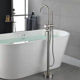Mount Bathtub Faucet Freestanding Tub Filler Brushed Nickel Standing High Flow Shower Faucets with 20416546