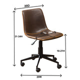 Cesena Faux Leather 360 Swivel Air Lift Office Chair, Antique Brown T2574P164793