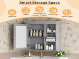 30'' x 28'' Bathroom Medicine Cabinet with Mirror, Wall Mounted Mirror Cabinet with Storage N710P209425E